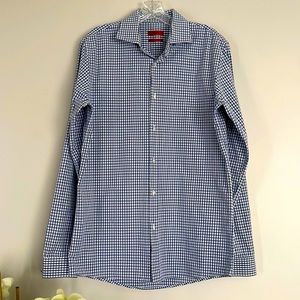 HUGO Hugo Boss Mens Checkered Button Down Dress Shirt Sz 34/35